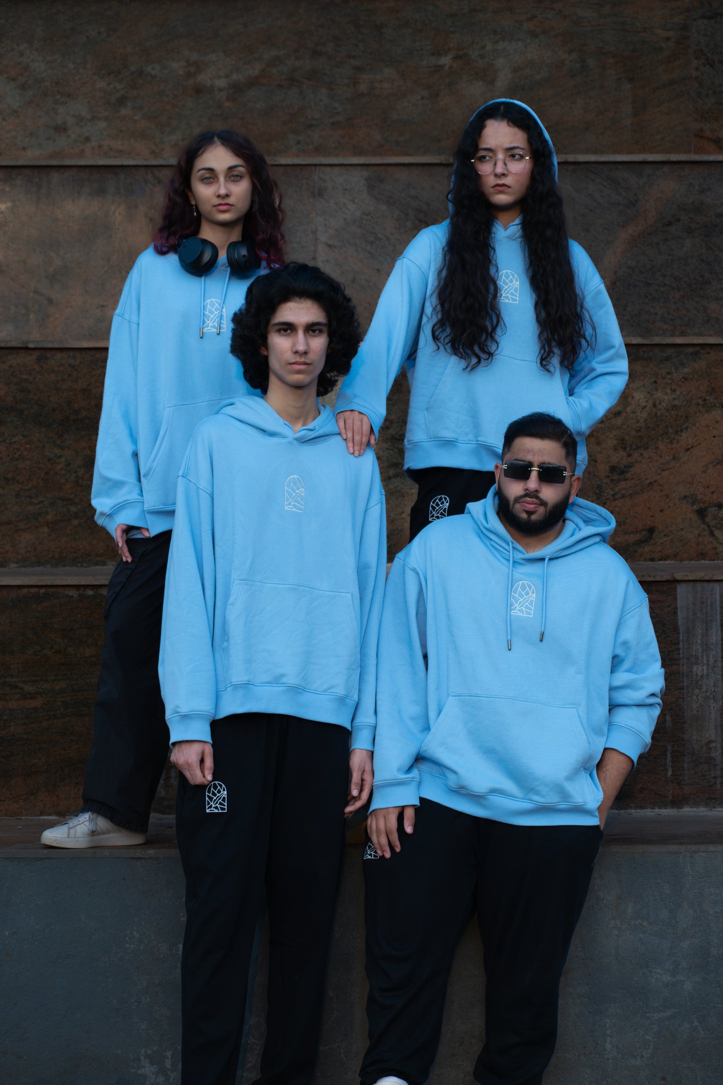 Sky Blue Solid Hoodie