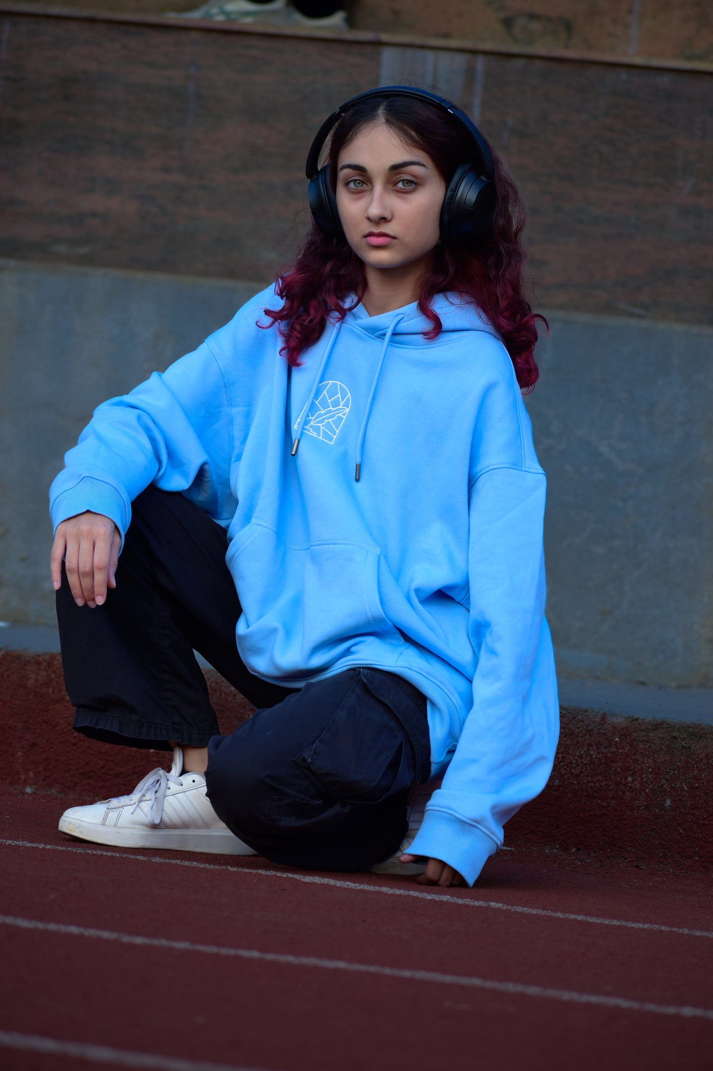 Sky Blue Solid Hoodie