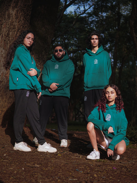 Green Solid Hoodie