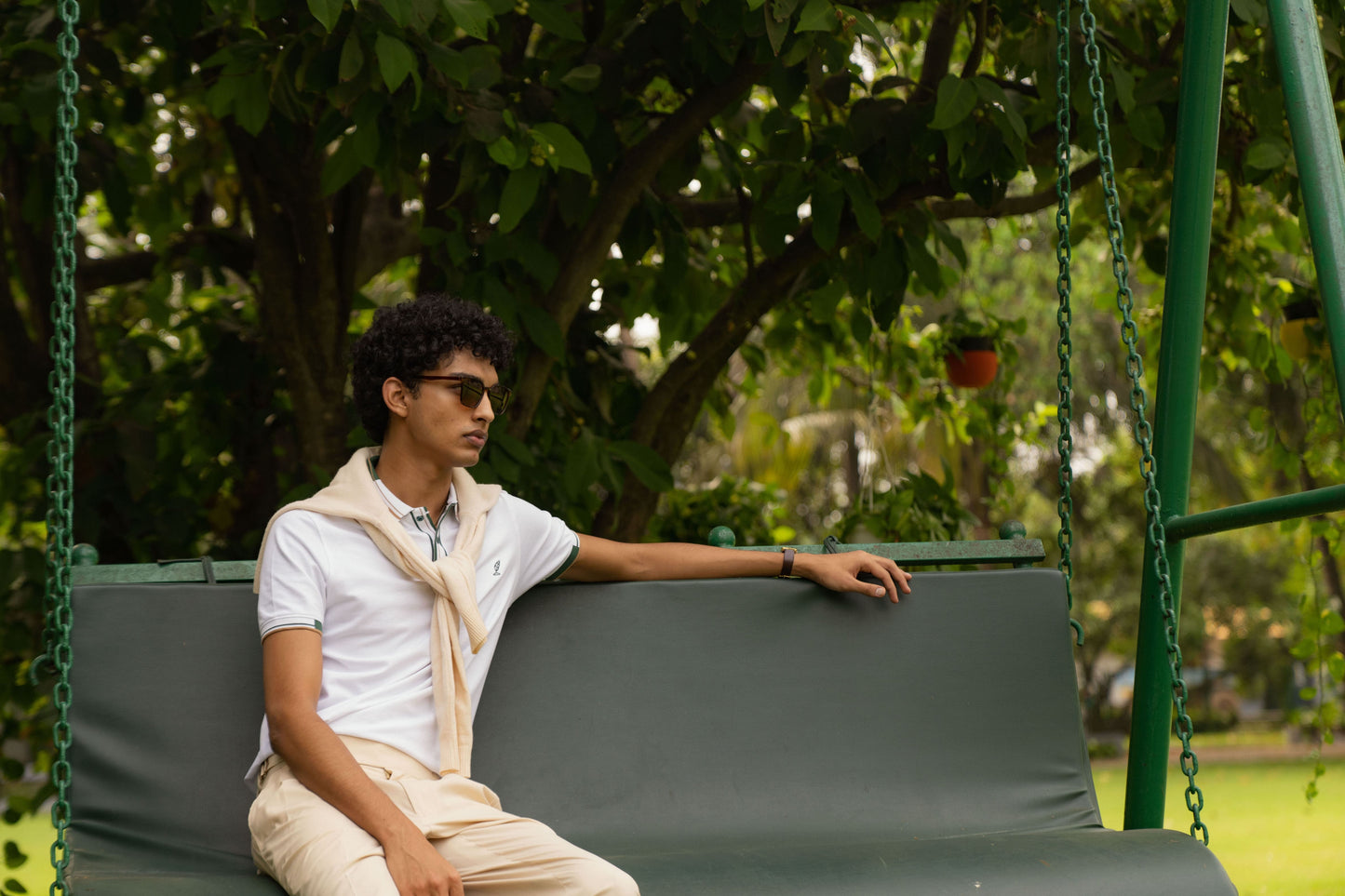 royal white mens polo