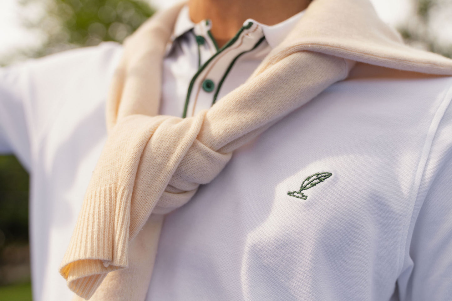 royal white mens polo