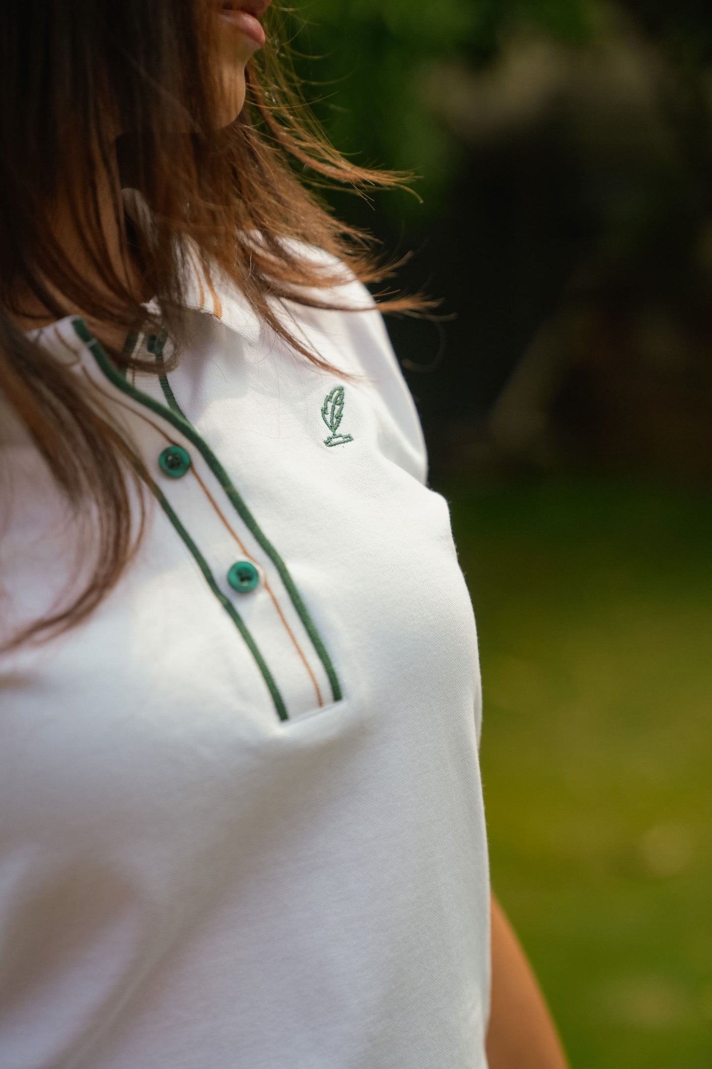 Royal White Womens Polo