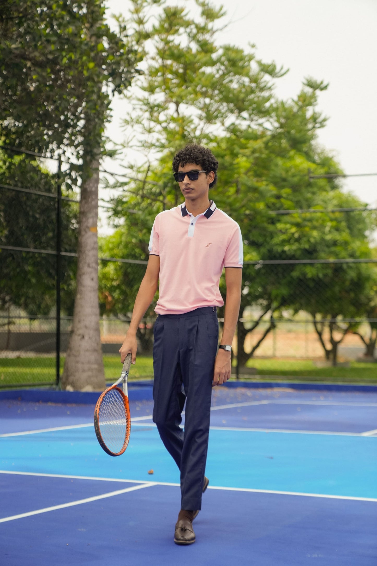 royal pink mens polo