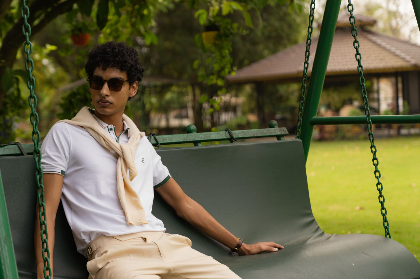 royal white mens polo