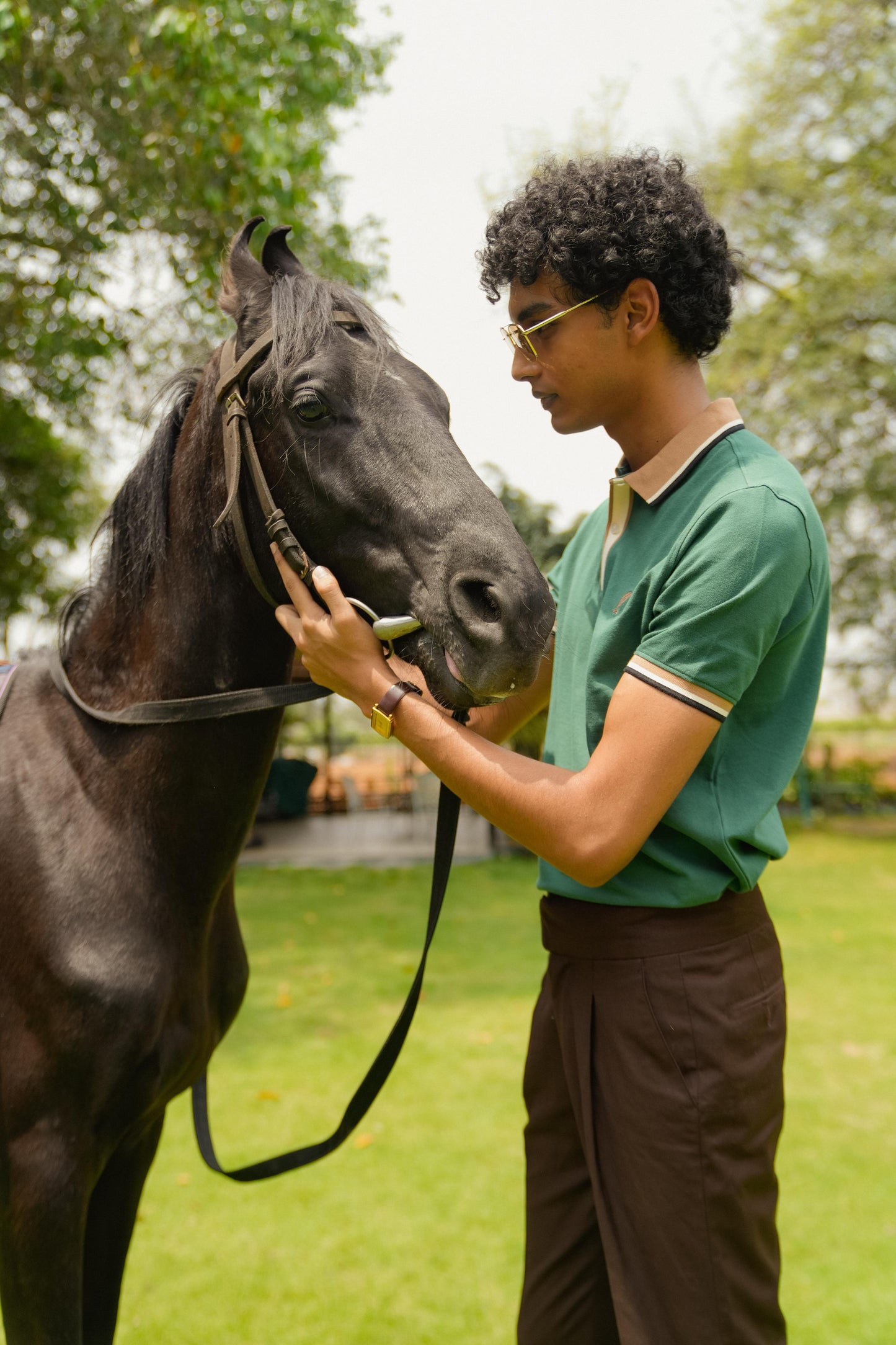 royal green mens polo