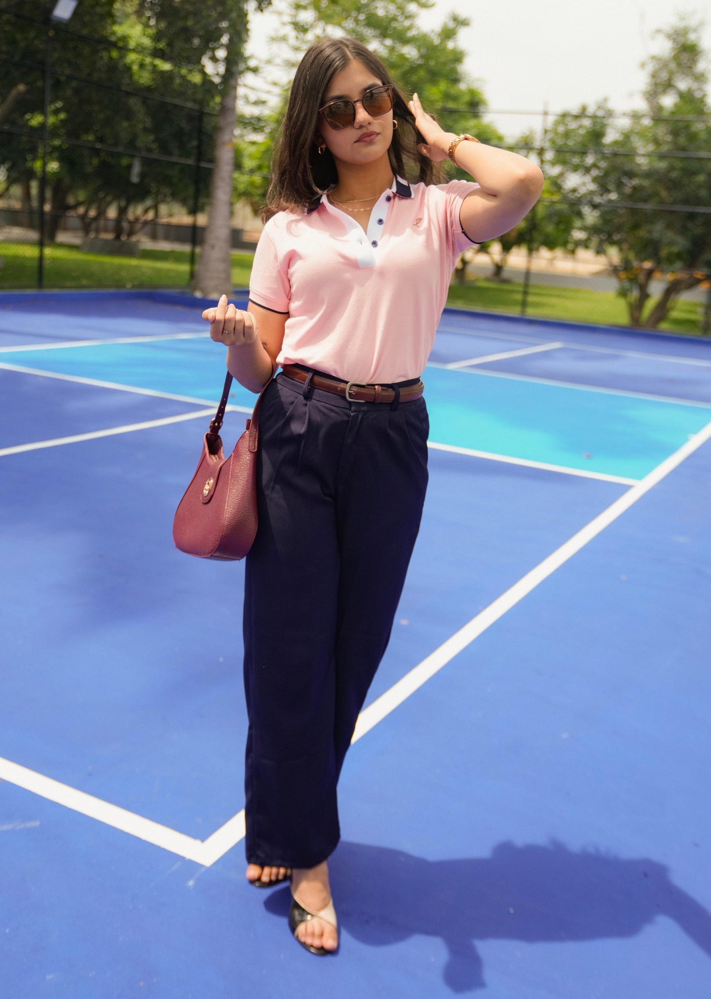 Royal Pink womens Polo