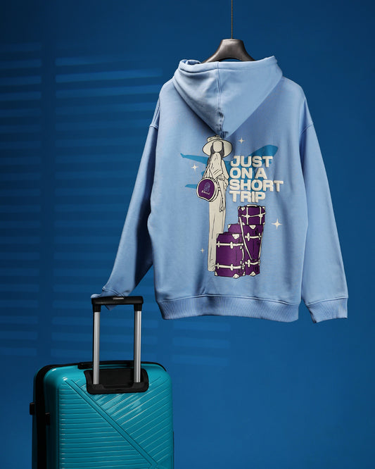 Just On A Short Trip Hoodie (Sky Blue)