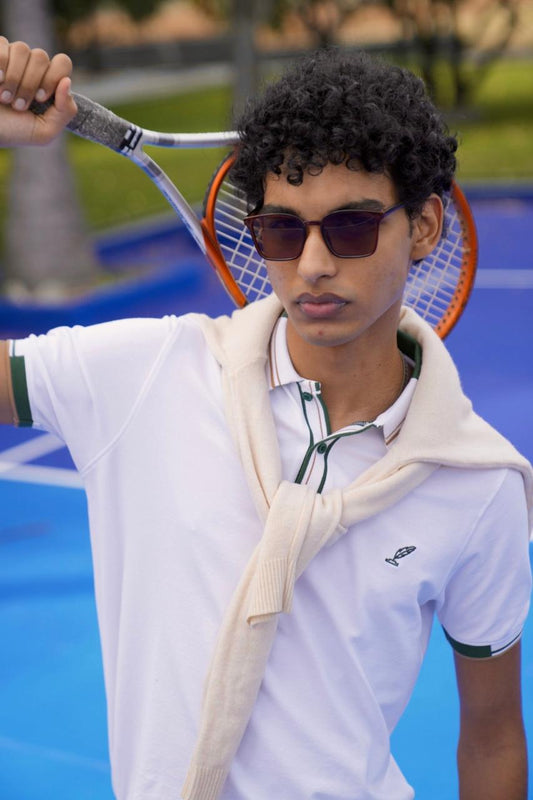 royal white mens polo