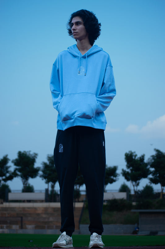 Sky Blue Solid Hoodie