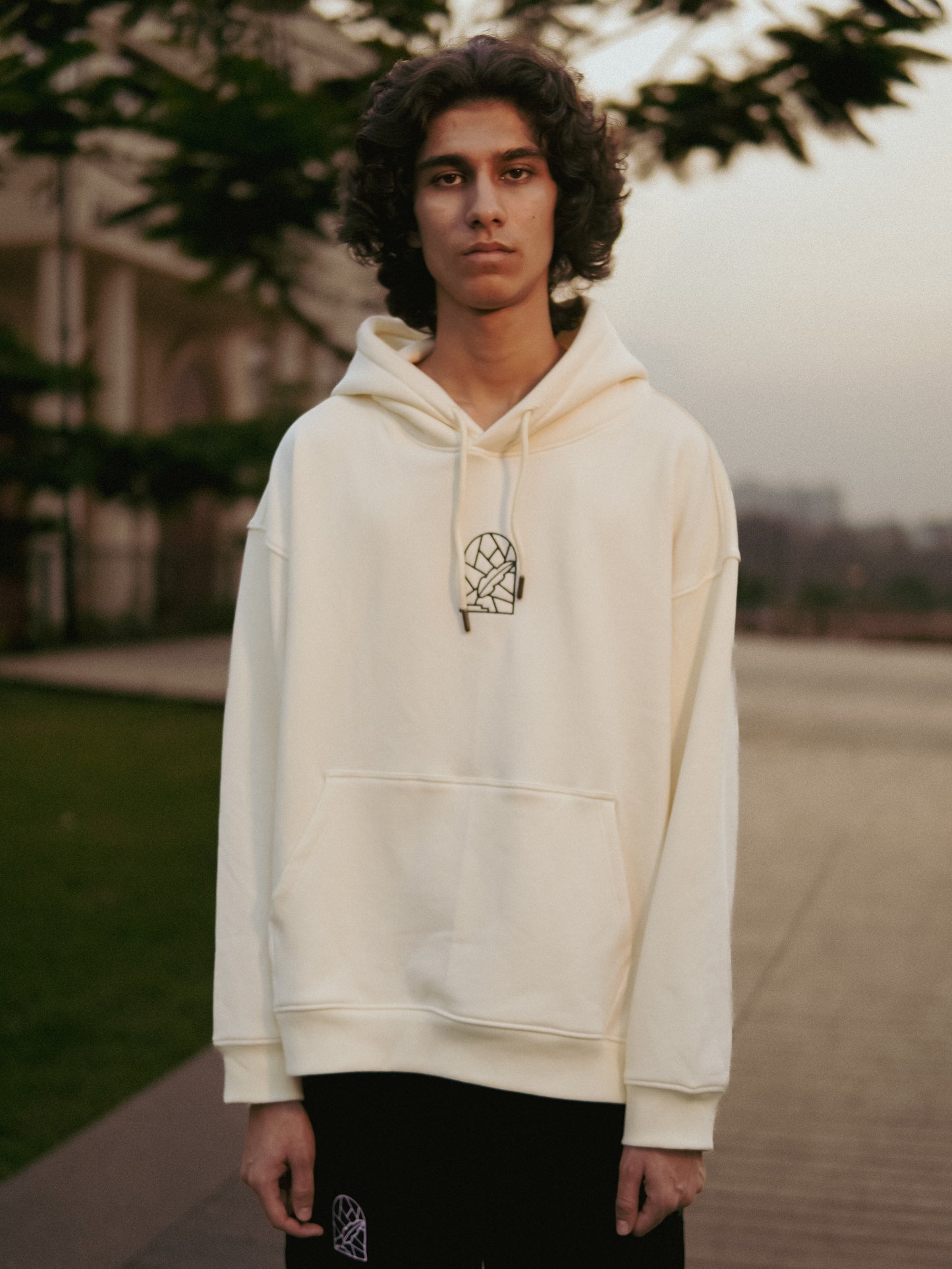 Off-white Solid Hoodie