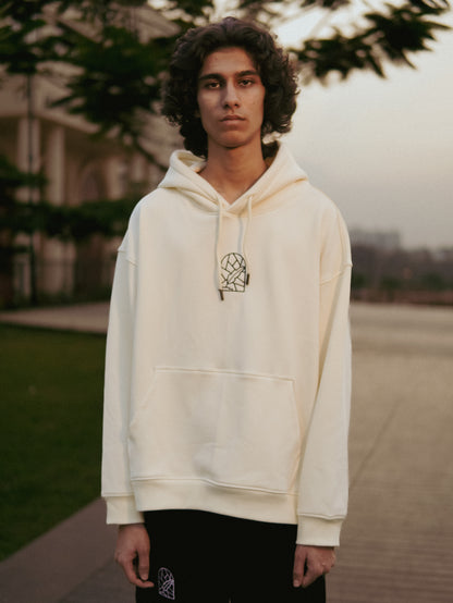 Off-white Solid Hoodie