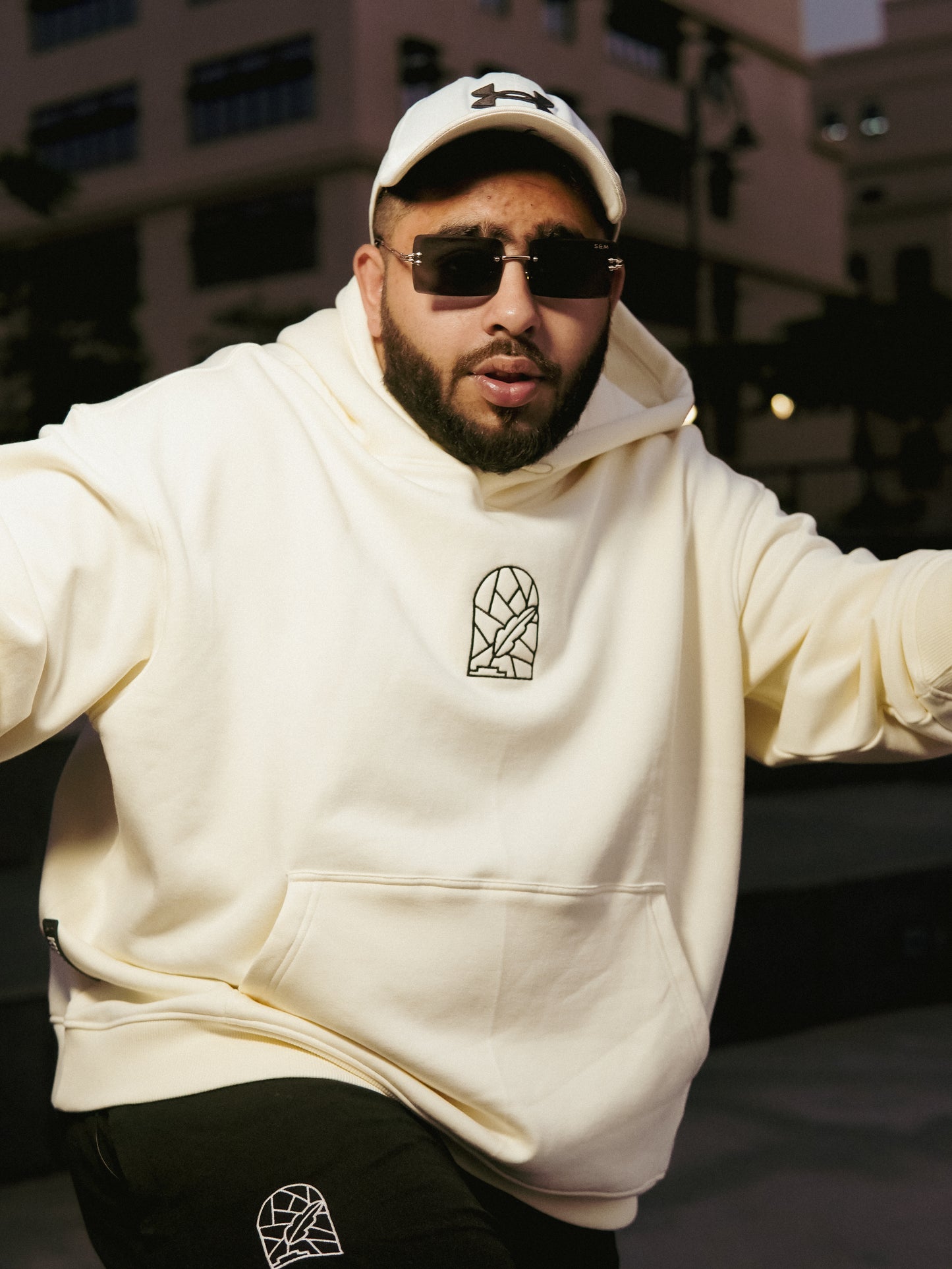 Off-white Solid Hoodie