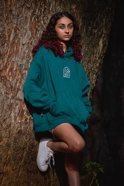 Green Solid Hoodie