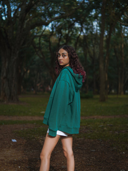Green Solid Hoodie