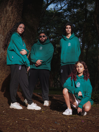 Green Solid Hoodie