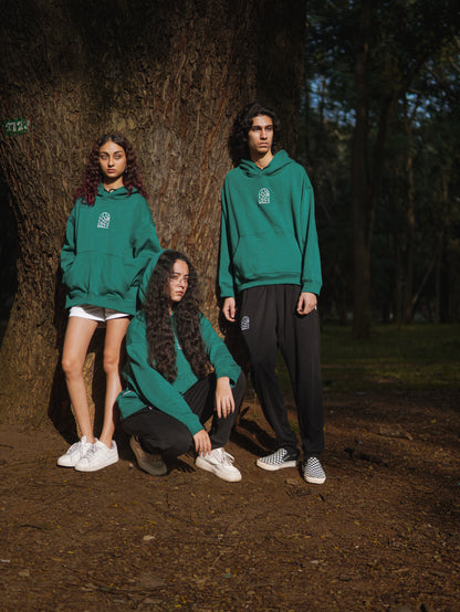 Green Solid Hoodie