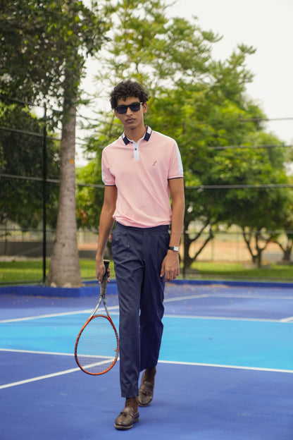 royal pink mens polo