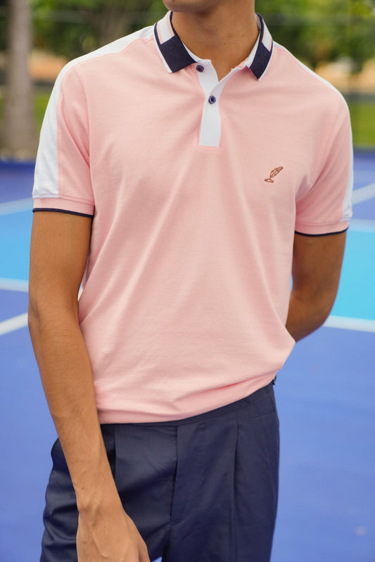royal pink mens polo