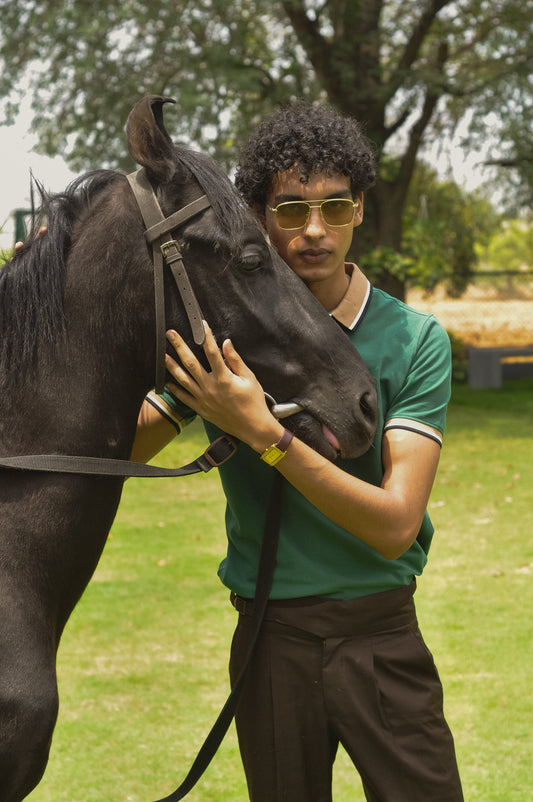 royal green mens polo
